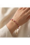 Broken Natural Stone Pink Quartz Anti-Tarnish Steel Bracelet - 2