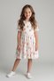 White Orange Floral Watermelon Sleeves Girls' Dress