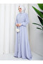 Women's Modest Dress with Button Detail and Belt - 8