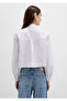 Striped White Crop Shirt Crop / Short Cut 1211297-88614 - 5