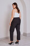 High Waist Carrot Fabric Pants - 4