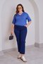Lycra Elastic Waist Stone Printed Mom Jean +54 - 5