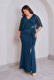 Chiffon Stone-Embellished Long Evening Dress - 5