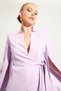 Lilac Slim Fit Sleeve Detailed Waist Tie Detailed Jacket - 7