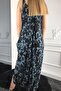 Women's Petrol Natural Bohemian Jumpsuit with Adjustable Straps - 5