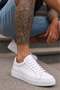 - Genuine Leather White Color Men's Sneakers - 250-1400