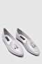 White Glitter Genuine Leather Women's Ballerinas [Tg051626] – with Bow & Flat Sole - 4