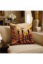 Ethnic Artistic 4-Piece Throw Pillow Cover with African Figures - 3