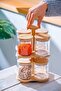 Malibu Bamboo Stand Set of 8 Borosilicate Glass Spice Jars Lnd-07586 - 2