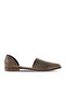 Silver leather women's flat ballet 01wn0101