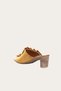 Shoes Yellow Leather Women's Heeled Slippers 01Wn4001 - 4