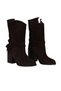 Brown Suede Women's Heeled Boots 30Wb4035 - 3