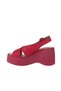 Fuchsia Leather Women's Wedge Heeled Sandals 01Wy9007 - 3
