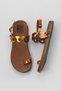 Orange Shiny Leather Women's Flip Flops Sandals 01Wu4227 - 5