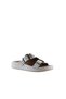 White Leather Women's Wedge Heeled Slippers 01Wu4603 - 2