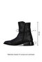 Black Leather Women's Flat Boots 01Wf3501 - 3