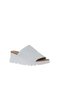 White Leather Women's Wedge Heeled Slippers 01Wy8605 - 3