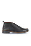 Black Leather Women's Flat Boots 01Wd3805