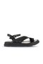 Black Leather Women's Flip Flops Sandals 01Wa2602