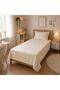 Single Bed Sheet Set 100% Cotton 160X240 cm Ecru Pillowcase Included