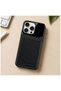 Apple iPhone 16 Pro Max Compatible Case Zebana Lens Leather Case Black - 4