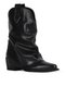 Black Leather Women's Heeled Boots 39Wb9419 - 2