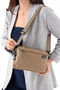 Sn 6012 Women's Shoulder Bag Handbag Water Resistant Parseut Sand Fabric Mink