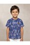 Boys Navy Leaves Print T-Shirt