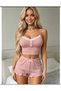 Rose Kurusu Shorts & Athlete Lace Detailed Women's Pajama Set - 5