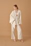 Kimono Linen Women's Pajama Set - Lx.25232 Neutral