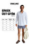 Risto Men's Blue Striped Shirt with Fabric Collar and Cuffs, Minimizing Ironing Needs after Washing - 6
