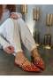 Red Women's Slippers with Gold Drops - Maria - 4