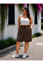 Women's Curve Plus Size Capri Elastic Waist Patterned Loose Cut Below Knee Capri & Bermuda Viscose Fabric Trousers