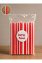 National Team Fan Straw 100 Pieces 8 mm 24 cm Red White - 3