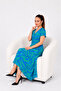 Women's Plus Size Patterned V-Neck Relaxed Fit Summer Cotton Viscose Dress - 4