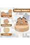 Tabletop Thread Cutter with Anti-Slip Stand, Daisy Yarn Cutter for Wool & Ribbon, Wooden Base - 3