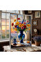 500 Piece Puzzle Blue Vase and Mixed Flowers Sunset # 264 - 6