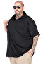 Mode XL Large Size Men's T-Shirt Polo Neck Jacquard U24337 Black - 3