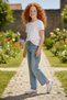 Girl's Stoned Wide-Leg Jeans – High-Waisted Shiny Stone Detailed Denim Trousers - 2