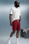 Men's Elastic Double Pocket Relax Burgundy Shorts - 5