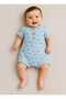 Baby Boy 100% Cotton Muslin Short Sleeve Summer Romper Blue Bird Pattern Newborn 0-3 Months / 3-6 Months