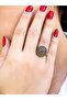 Natural Stone Amethyst Round Natural Stone Antique Model Women's Adjustable Ring Euy70Amt