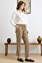 Soft Denim Trousers with Lace Detail and Elastic Waist Kamel 7586 - 6