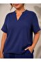 Women's Plus Size Casual Stylish Blouse and Pants Two-Piece Set - 4
