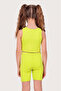 Girl's Neon Green Halter Neck Tank Top - 4