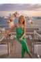 Girl's Green Neck Tie Colorful Jumpsuit - 2