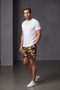 Men's Swim Shorts Front and Back, Zippered Pocket Pack, Quick-Drying Elastic Waist, Tie Straps, Beach Shorts-6021 - 2