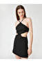 Mini Evening Dress Hanger with Stone Window Detail - 2