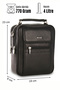 4588 100% Genuine Leather Men's Handbag Crossbody Bag Black - 7