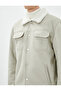 Suede Look Jacket Inside with Plush Pocket Detail and Snap Buttons - 7